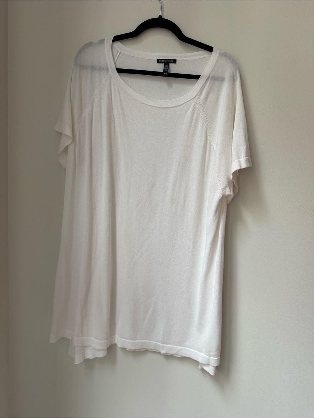 Eileen Fisher Cream Scoop Neck Short Sleeve shirt dress XL